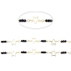 Perlenkette aus Messing & Glasperlen CHC-D029-23G-2