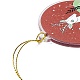クリスマステーマのアクリルペンダント装飾  ナイロンコード吊り下げ装飾  フラットラウンド  鹿  190~205mm HJEW-G021-01E-3