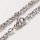 Boy's 304 Stainless Steel Long Double Link Chain Necklaces STAS-L127-11P-2