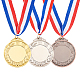 3 stücke 3 farben zinklegierung blanko medaille AJEW-FG0002-59-1