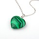 Gemstone Heart Pendant Necklaces NJEW-JN00819-3