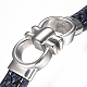 Bracelets de cordon en cuir tressé pour hommes X-BJEW-H559-15F-2