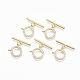 Brass Micro Pave Clear Cubic Zirconia Toggle Clasps KK-T063-016B-NF-2
