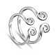 SHEGRACE Adjustable Trendy 925 Sterling Silver Spiral Couple Rings JR246A-1
