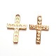 Ciondoli a croce in smalto di lega placcato oro ENAM-J544-03KCG-1