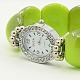 Fashionable Mixed Elastic Resin Beaded Wristwatch Bracelets WACH-M001-M-3