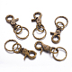 Hebillas giratorias de hierro con anillos de llaves HJEW-H017-AB-1