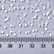 ガラスシードビーズ  機械刺繍に適合  不透明色の光沢  ラウンド  ホワイト  2x1.5mm  穴：1mm  約3333個/50g X-SEED-S042-03B-03-4