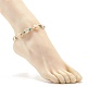 Cavigliera con perline turchesi sintetiche cuore e tartaruga AJEW-AN00459-01-3