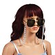 女性のための透明なアクリル眼鏡チェーン  メガネストラップ  304ステンレス鋼のカニカンとゴム製ループの端  クリアAB  27.75インチ（70.5cm） AJEW-EH00268-7