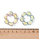 エナメルビーズが付いている透明なアクリル  花  ミックスカラー  35x32x9mm  穴：3mm MACR-D029-03-3