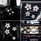 デイジーの花合金エナメル車の通気孔の装飾  かわいい自動車内装トリム  香水パッドとマグネットクラスプ付き  異なるサイズ  ホワイト  4個/セット AJEW-WH0114-10A-2