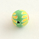 Handmade Flower Pattern Polymer Clay Round Beads CLAY-Q172-05-2