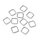 アイアン製丸カン  ツイストラインリング  正方形  プラチナ  13x13x1.5mm  約990~1000個/袋 IFIN-WH0062-06P-3
