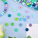 CHGCRAFT 160Pcs 16 Colors Rondelle Food Grade Eco-Friendly Silicone Abacus Beads SIL-CA0003-17-5