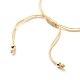 Natural Agate & Brass Clover Beaded Cord Bracelet BJEW-JB08366-01-5