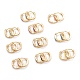 Brass Micro Pave Clear Cubic Zirconia Huggie Hoop Earrings EJEW-P187-I-1
