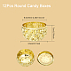 CHGCRAFT 12Pcs Round Candy Boxes Plastic Wedding Favor Boxes Gold Hollow Pattern Storage Boxes Flower Gift Boxes for Wedding Shower Christmas Birthday Party Decor Container CON-WH0087-45-2