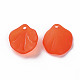 透明つや消しアクリルパーツ  花弁  レッドオレンジ  16x14.5x3mm  穴：1.6mm MACR-S371-02A-726-2