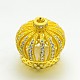Brass Micro Pave Cubic Zirconia  Cord Ends ZIRC-M038-02-RS-2
