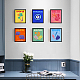 化学繊維の油彩キャンバスの絵画  家の壁の装飾の付属品  長方形  混合模様  250x200mm  9個/セット AJEW-WH0173-044-5