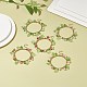 Set di braccialetti con ciondoli a forma di fiore di tromba e fiore di perle di vetro a 5 colori BJEW-JB08909-2