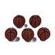 不透明樹脂ペンダント  スポーツチャーム  プラチナトーンのアイアンループ付き  バスケットボールの形  サドルブラウン  26~28x22mm  穴：2mm X-RESI-R426-16D-2