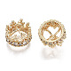 Brass Micro Pave Clear Cubic Zirconia Charms KK-T056-53G-NF-2
