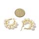 3 paio di orecchini a cerchio con perline di perle naturali di 3 dimensioni EJEW-JE05168-5