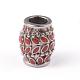 Column with Leaves 316 Stainless Steel Enamel European Large Hole Beads OPDL-F005-13GH-1