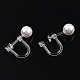 Convertitore per orecchini a clip in resina con plastica abs imitazione perla in rilievo STAS-T064-02P-4