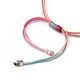 Verstellbare Armbänder aus geflochtenen Perlen aus Regenbogen-Polyesterfaden BJEW-JB05419-02-4