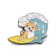 Dog Surfing Enamel Pin JEWB-I015-21GU-1