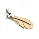 304ステンレス製のラインストーンの大きな羽のペンダント  ゴールドカラー  51x18.5x3.5mm  穴：5x10.5mm STAS-E090-88G-3
