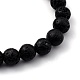 Bracelets de perles extensibles en pierre de lave naturelle pour hommes BJEW-JB05429-02-3