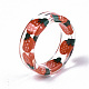 透明エポキシ樹脂フィンガー指輪  苺  レッド  usサイズ6 1/4(16.5mm) RJEW-S047-001B-4