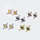 Accessoires de clous d'oreilles en 925 argent sterling avec micro pavé zircone cubique STER-F043-018-1
