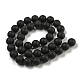 Frosted Natural Black Agate Round Beads Strands G-N0151-11-10mm-5