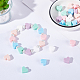 NBEADS 36 Pcs 6 Colors Heart Silicone Beads SIL-NB0001-07-5
