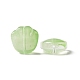 透明なスプレー塗装ガラスビーズ  ベアクロウプリント  薄緑  14x14x7mm  穴：1mm GLAA-I050-12B-3