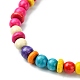 Collares de babero con cuentas de coco natural teñido de colores NJEW-A007-03C-4