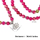 Wickelarmband aus natürlicher weißer Jade mit runden Perlen und Legierung Ohm / Aum Lotus AJEW-PH00503-02-2