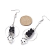Acrylic Bear & Lampwork Heart Dangle Earrings EJEW-JE05416-01-2