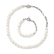 Collier et bracelet de perles baroques naturelles avec 304 chaîne de trombones en acier inoxydable SJEW-JS01262-1