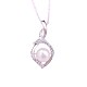 925 Sterling Silver Clear Cubic Zirconia Pendants Necklaces SJEW-BB60266-A-1