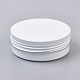 丸いアルミ缶  アルミジャー  化粧品の貯蔵容器  ろうそく  キャンディー  ねじ蓋付き  ホワイト  6.8x2.5cm  容量：60ml（2.02液量オンス） X-CON-L010-07-1