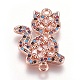 Eco-Friendly Brass Micro Pave Cubic Zirconia Kitten Links connectors ZIRC-F087-04RG-RS-1