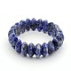 Синие пятна яшмы из бисера эластичные браслеты BJEW-J121-06-1