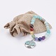 Gioielli chakra perline di pietre preziose naturali e braccialetto di fascino di amazzonite di fiori BJEW-JB03608-04-3