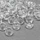 8/0グレードの丸いガラスシードビーズ  透明色  透明  8/0  3x2mm  穴：1mm  約10000個/袋 SEED-Q006-3mm-F04-1